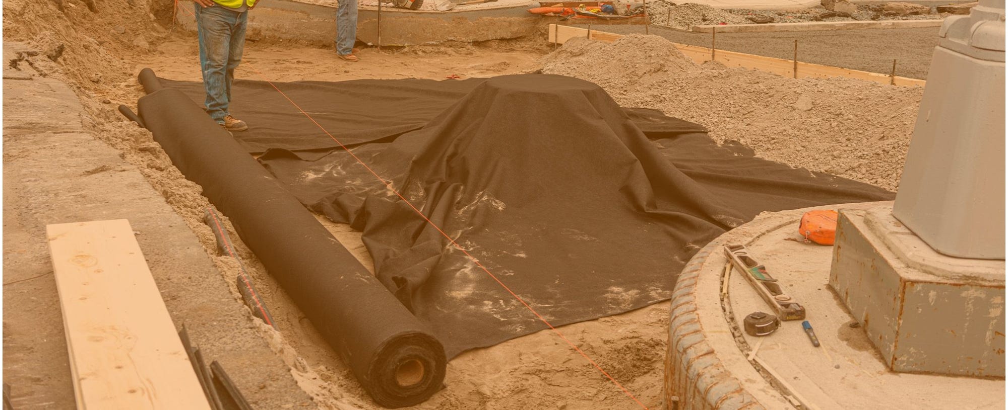Geotextile fabric in use