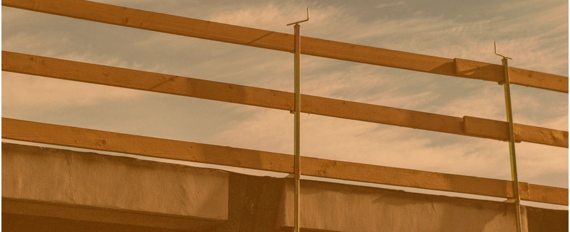 Temporary guardrail in use