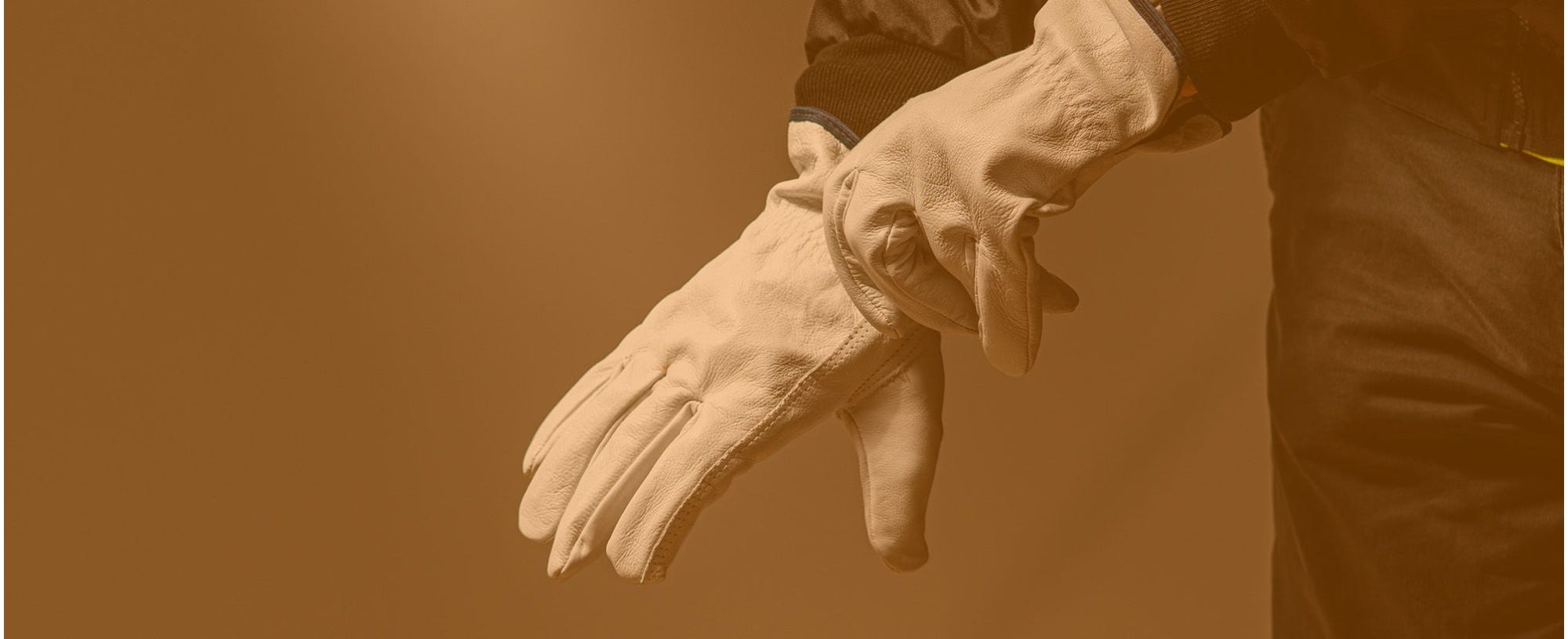 Person wearing gloves