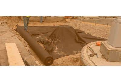 Geotextile fabric in use