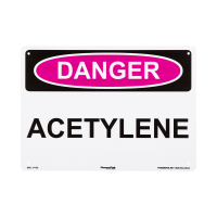 10x14 Danger Acetylene Rigid Plastic Sign
