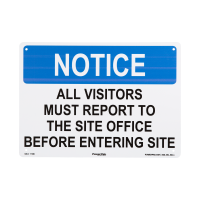 10x14 Visitors Report To Office Before Entering Site Sign