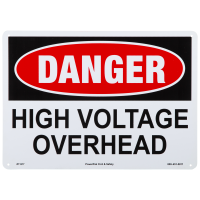 10x14 HIGH VOLTAGE OVERHEAD Danger Sign