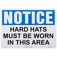 Hard Hats Must Be Worn In This Area Sign