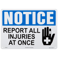 Report All Injuries Sign