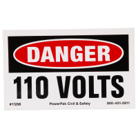 Danger 110 Volts Sticker