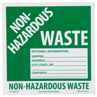 Non Hazardous Waste Fillable Sticker