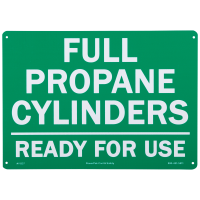 Full Propane Cylinders Ready For Use Sign