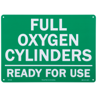Full Oxygen Cylinders Ready For Use Sign