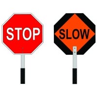 24" Engineering Grade Reflective Aluminum Stop/Slow Paddle