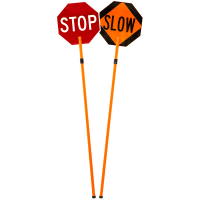 Reflective Stop Slow paddle with PVC handle
