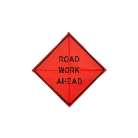 36" x 36" Mesh sign with ribs - Road Work Ahead