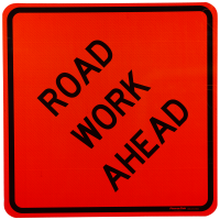 Road Work Ahead Warning Sign