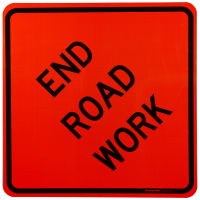End of Road Work Sign