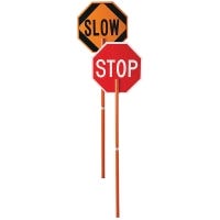 24" Hi Intensity Aluminum Stop/Slow Paddle with 81" ABS Staff