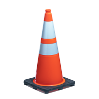 28" ROCK ROAD Safety Cone - Double Hi Intensity Reflective Collars