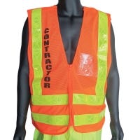 MTA – NYCTA, Safety Vest, Orange, Breakaway, Imprinted with ‘CONTRACTOR’