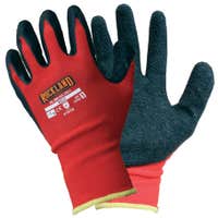 RX13 Red Gloves with black crinkle grip coating